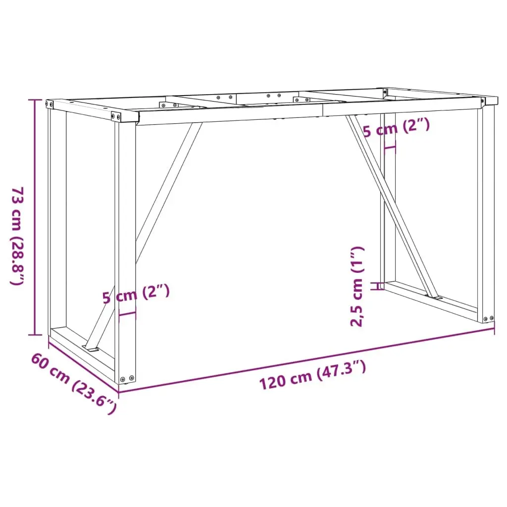 Industrial Black Steel O-Frame Dining Table Legs
