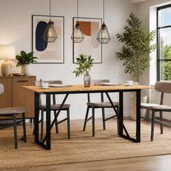 Dining Table Legs O-Frame 140x60x73 cm Steel Black Industrial Design Support