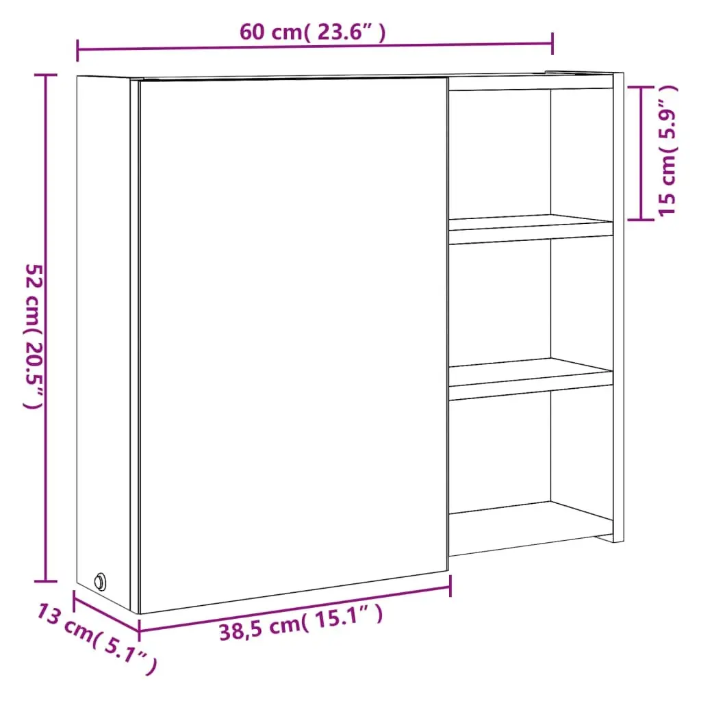 Wall-Mounted Bathroom Mirror Cabinet with LED Light
