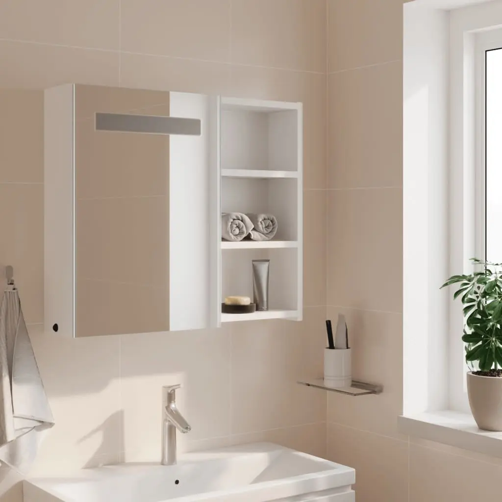 Wall-Mounted Bathroom Mirror Cabinet with LED Light
