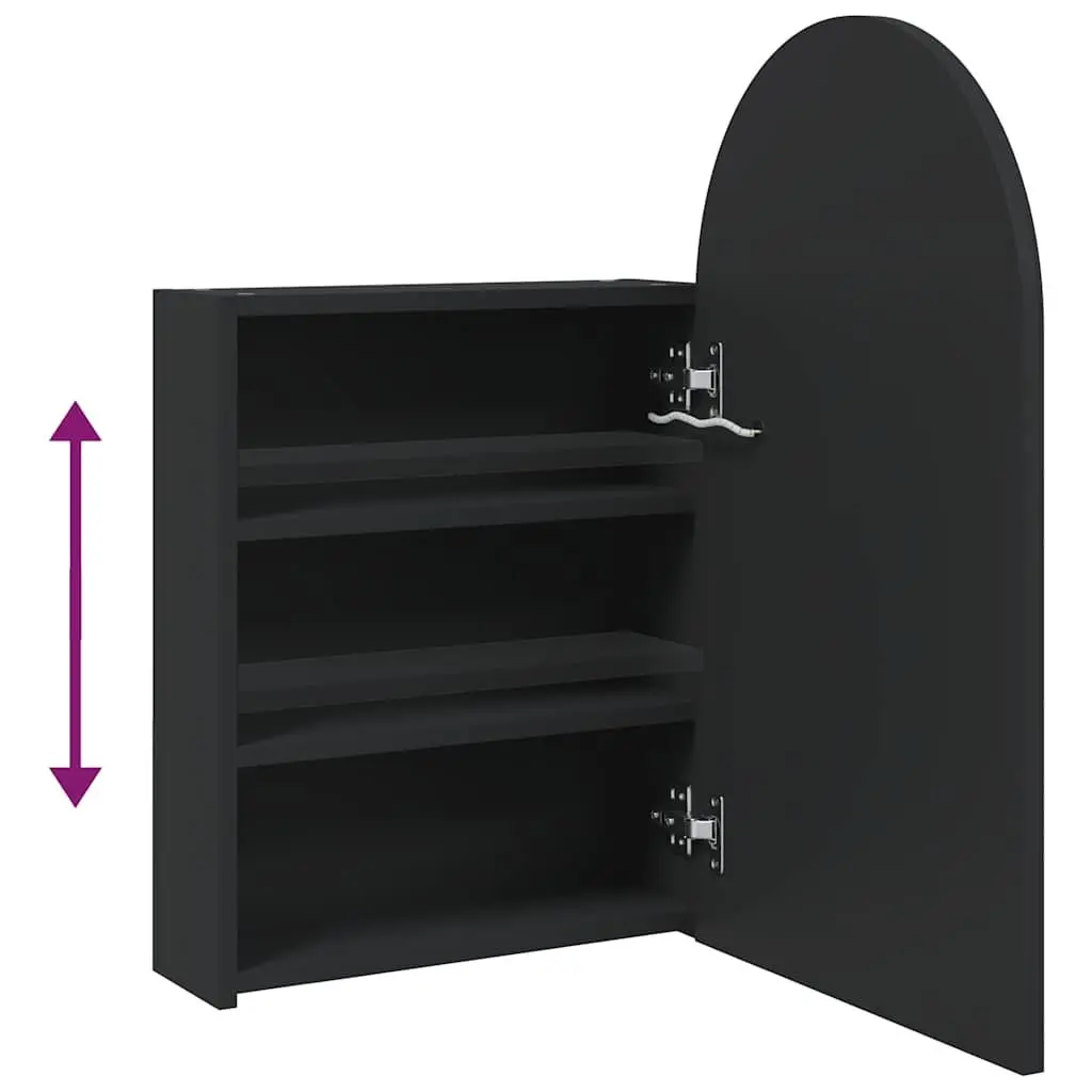 Black Bathroom Mirror Cabinet with LED Light