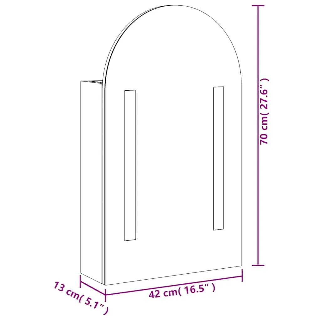 Black Bathroom Mirror Cabinet with LED Light