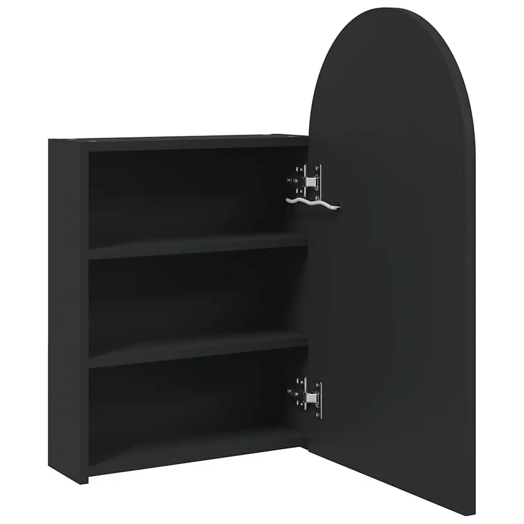 Black Bathroom Mirror Cabinet with LED Light