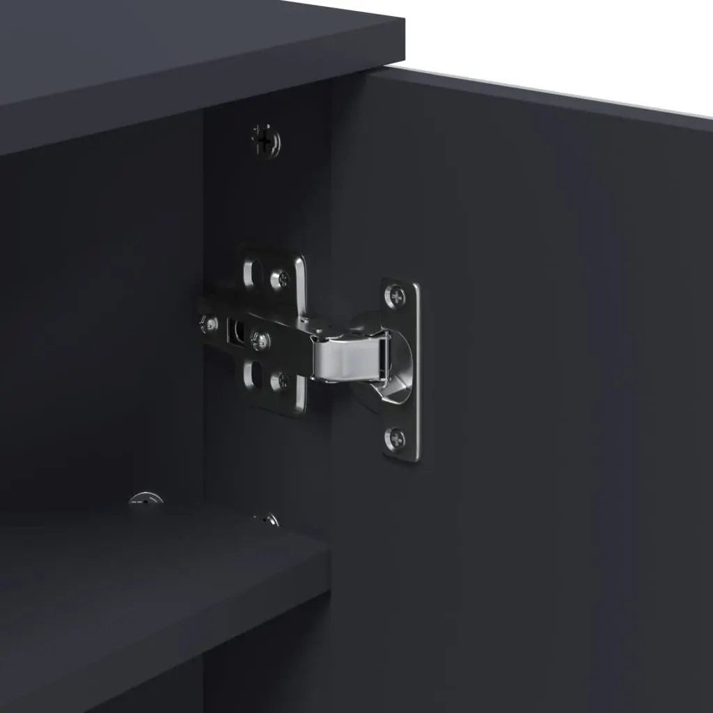 Grey Corner Bathroom Mirror Cabinet with Dual Shelves