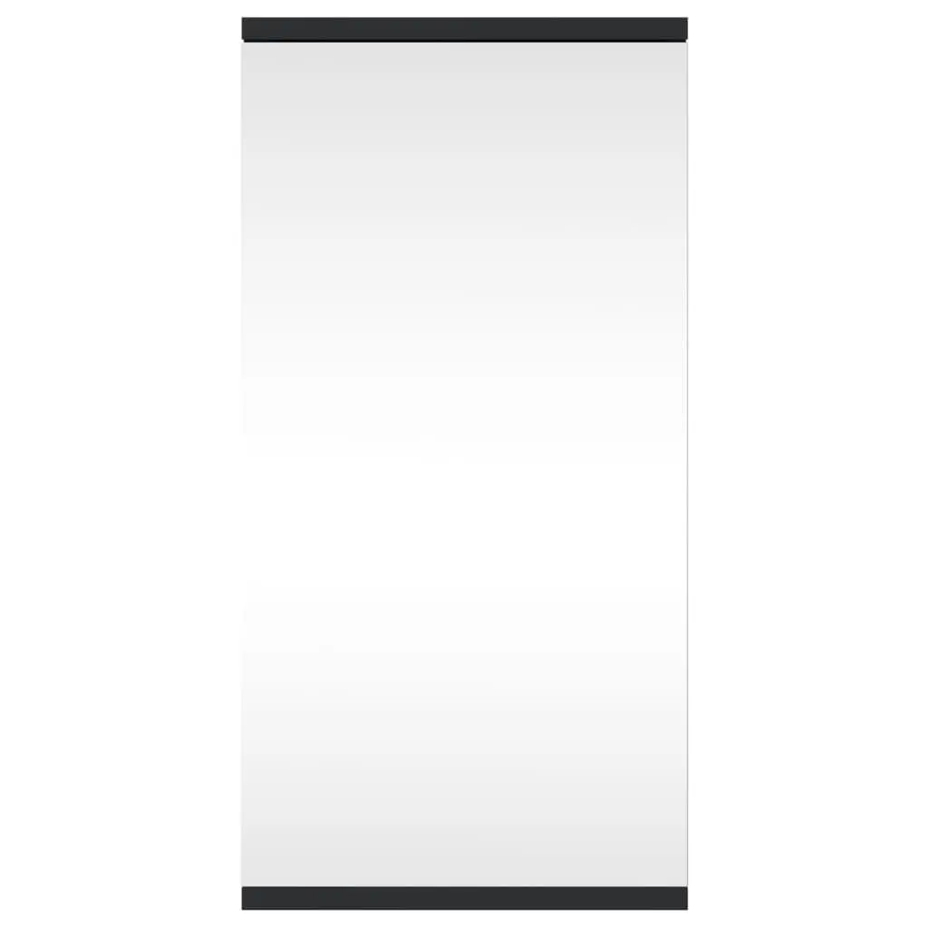 Corner Bathroom Mirror Cabinet Engineered Wood 30x24x60cm Black