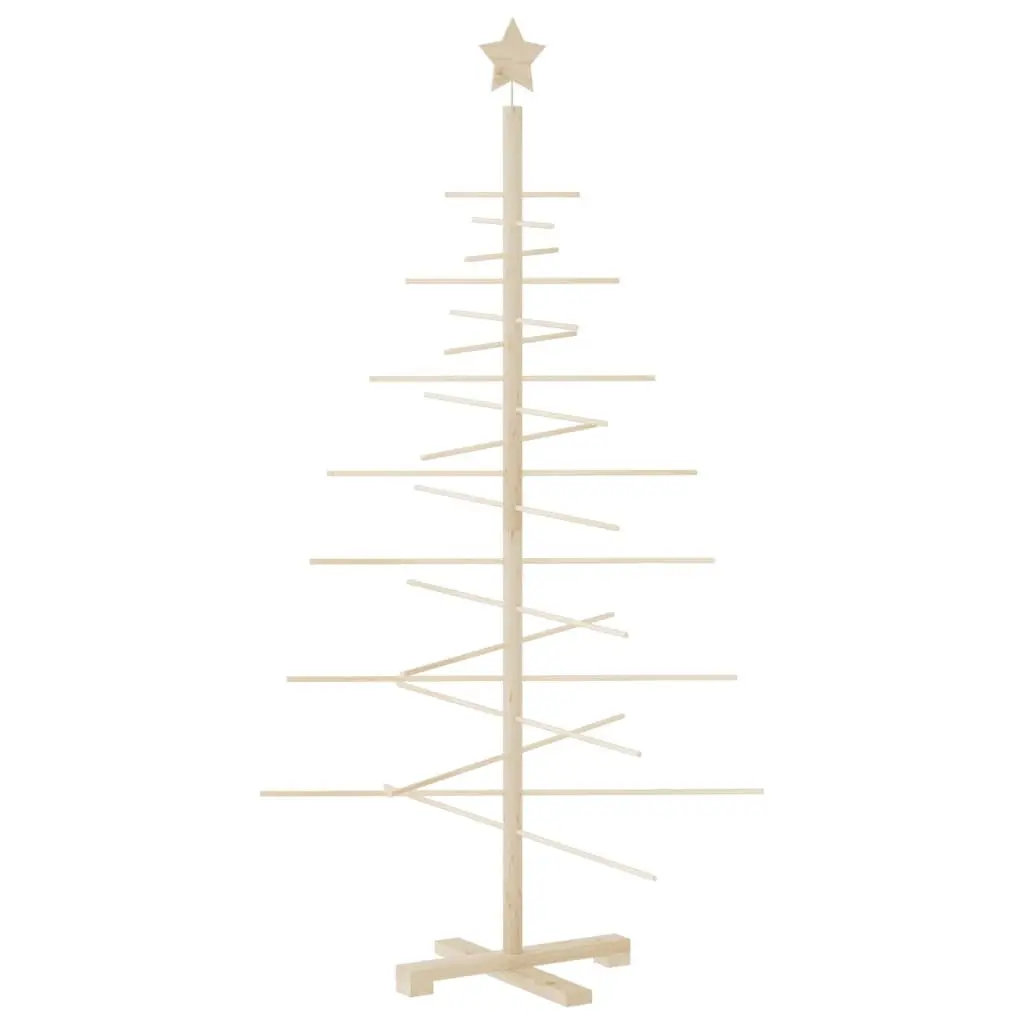 Wooden Christmas Tree Decoration Solid Pine Wood 150cm Brown