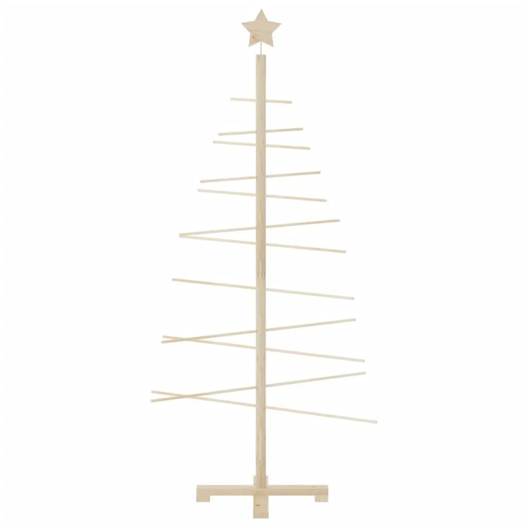 Wooden Christmas Tree Decoration Solid Pine Wood 150cm Brown