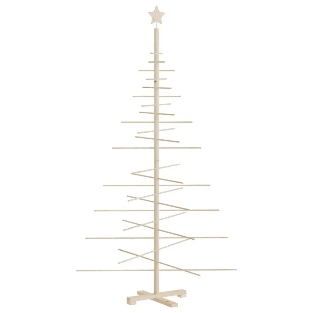 Wooden Christmas Tree Decoration Solid Pine Wood 180cm Brown