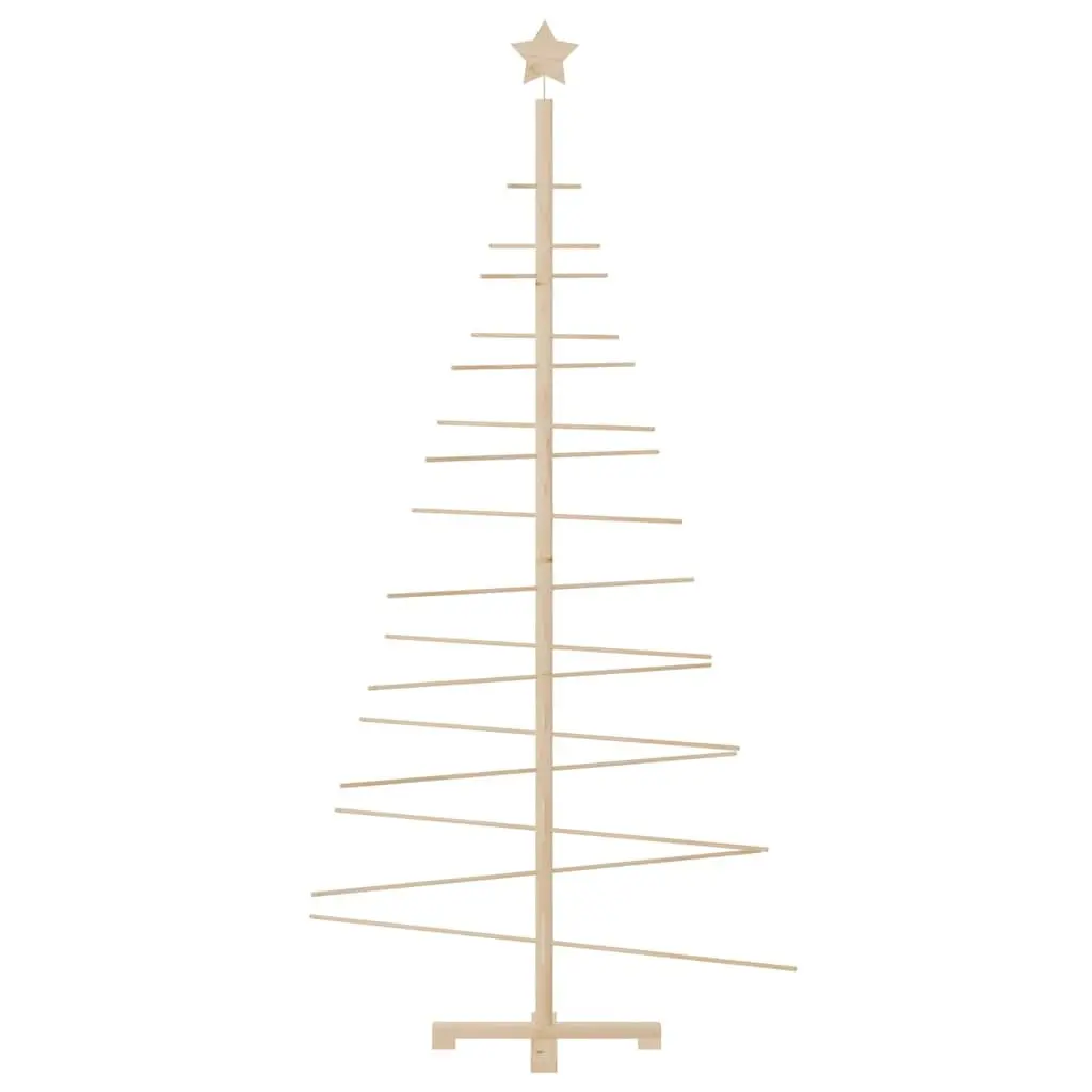 Wooden Christmas Tree Decoration Solid Pine Wood 180cm Brown