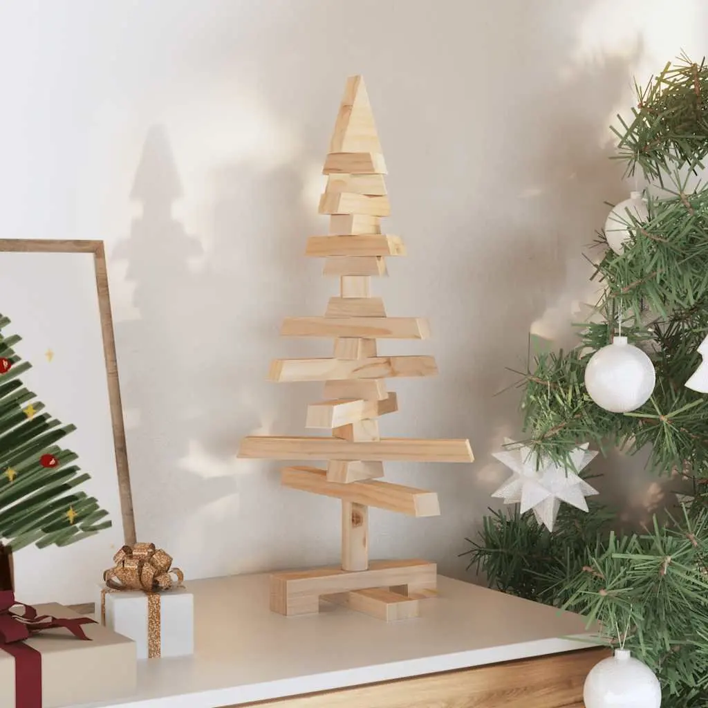60cm Solid Pine Wooden Christmas Tree Decoration