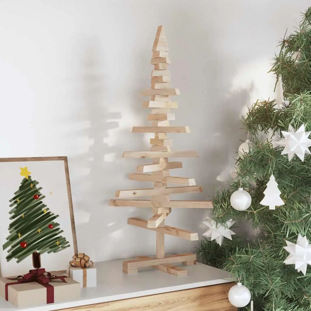 Solid Pine Wood Christmas Tree Decoration 90cm
