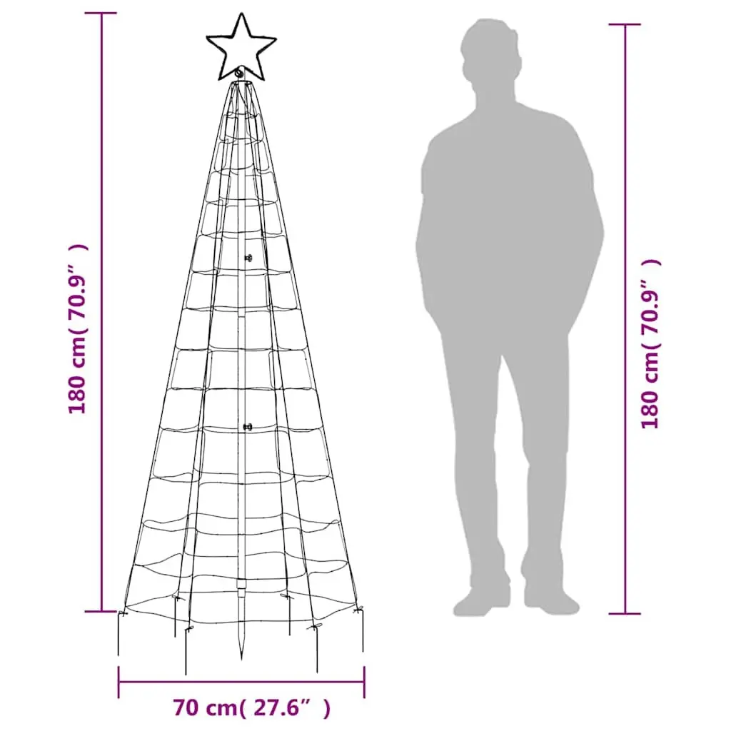 LED Christmas Tree with Spikes 220 Cold White Lights