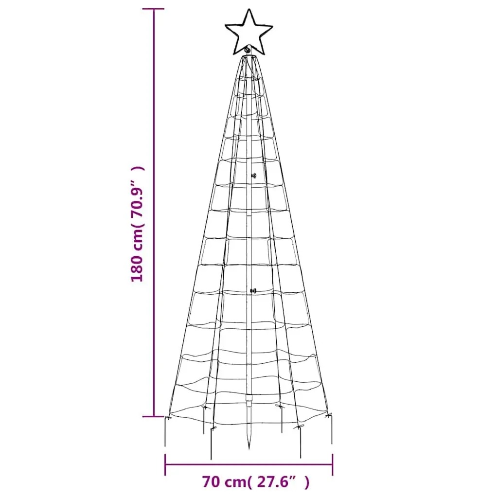 LED Christmas Tree with Spikes 220 Cold White Lights