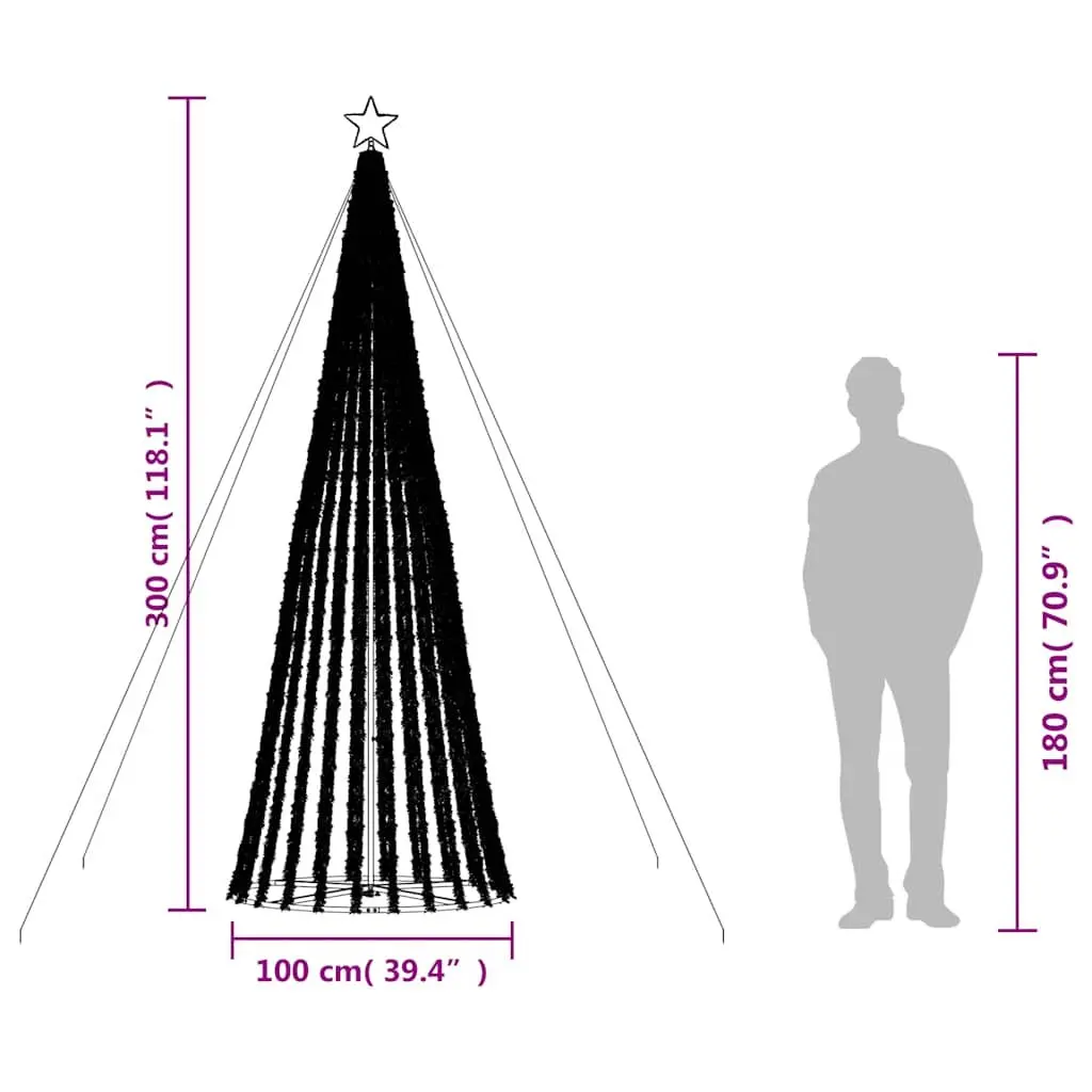 300cm LED Christmas Tree with 688 Warm White Lights