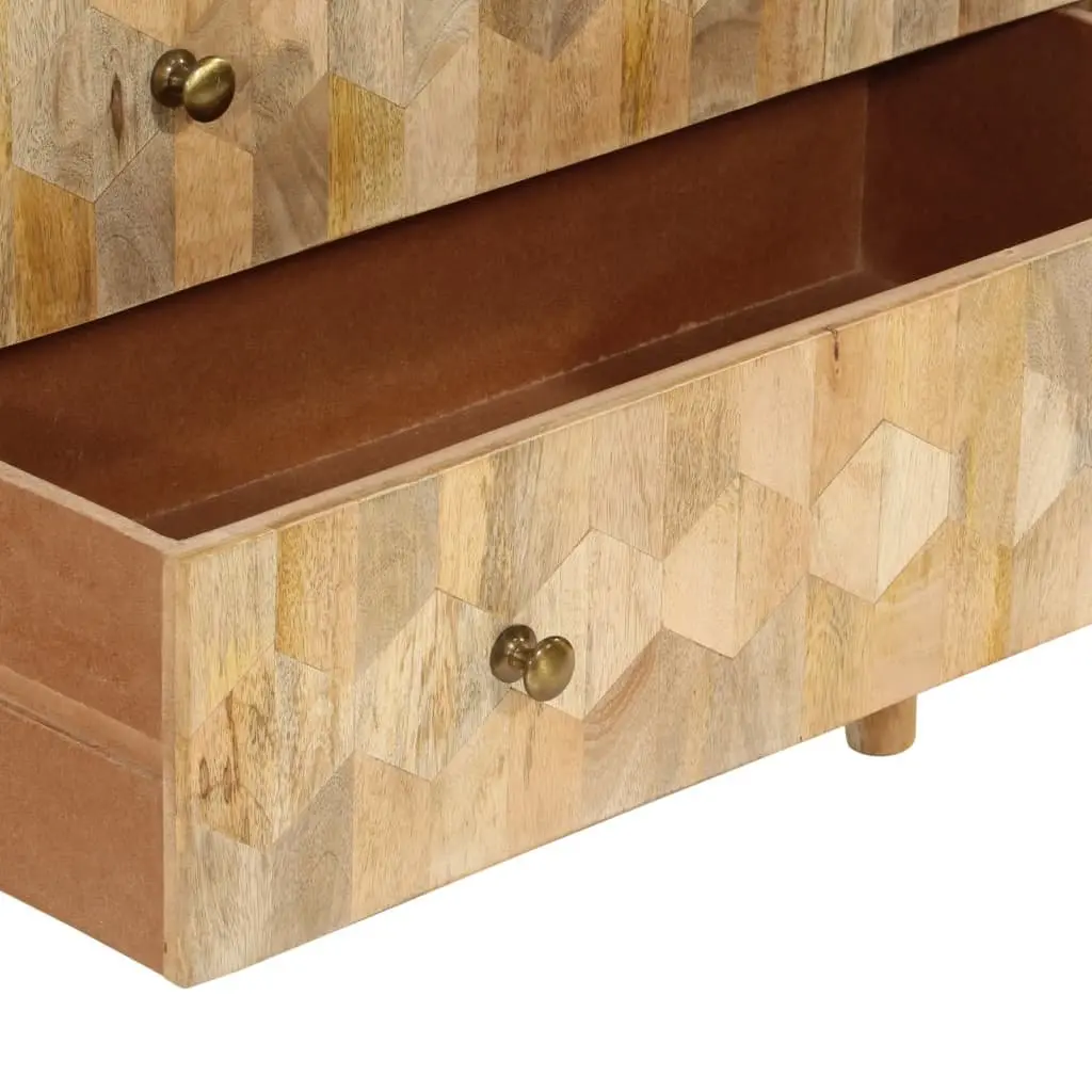 Drawer Cabinet Solid Wood Mango Brown 3 Drawers Storage Chest