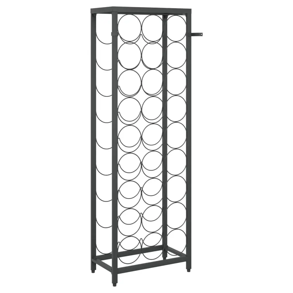Black Wrought Iron Wine Rack for 27 Bottles