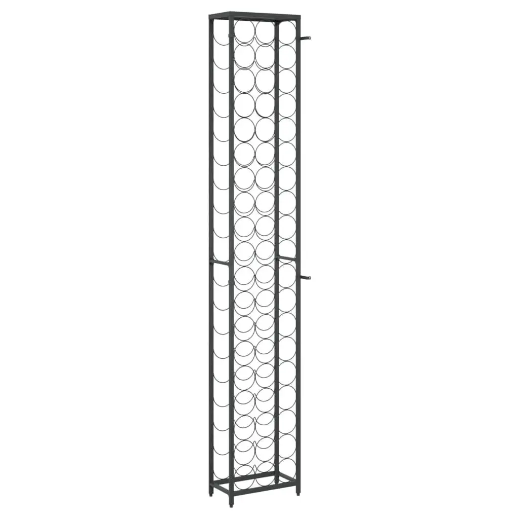 Black Wrought Iron Wine Rack for 57 Bottles