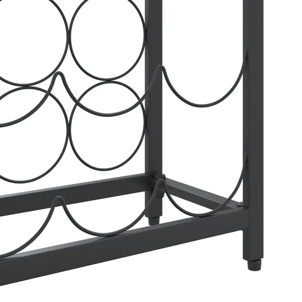 Black Wrought Iron Wine Rack for 57 Bottles