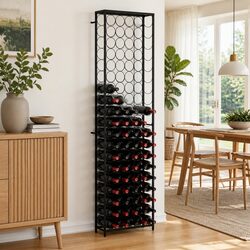 Wine Rack for 95 Bottles Black Wrought Iron Wall Mount Storage Display Stand