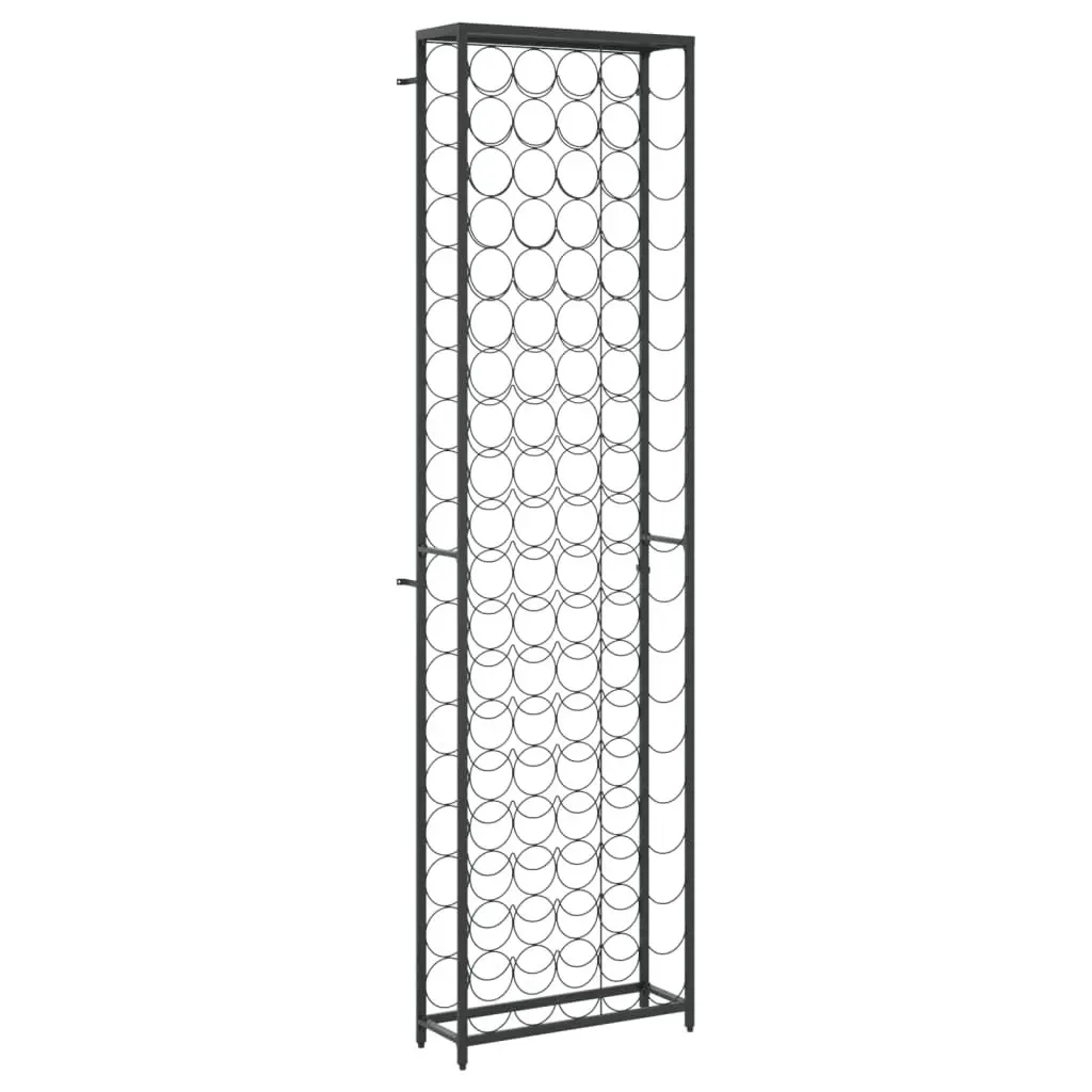 Black Wrought Iron Wine Rack for 95 Bottles