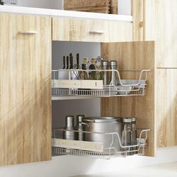 High-Quality Pull-Out Wire Kitchen Storage Baskets 2 pcs