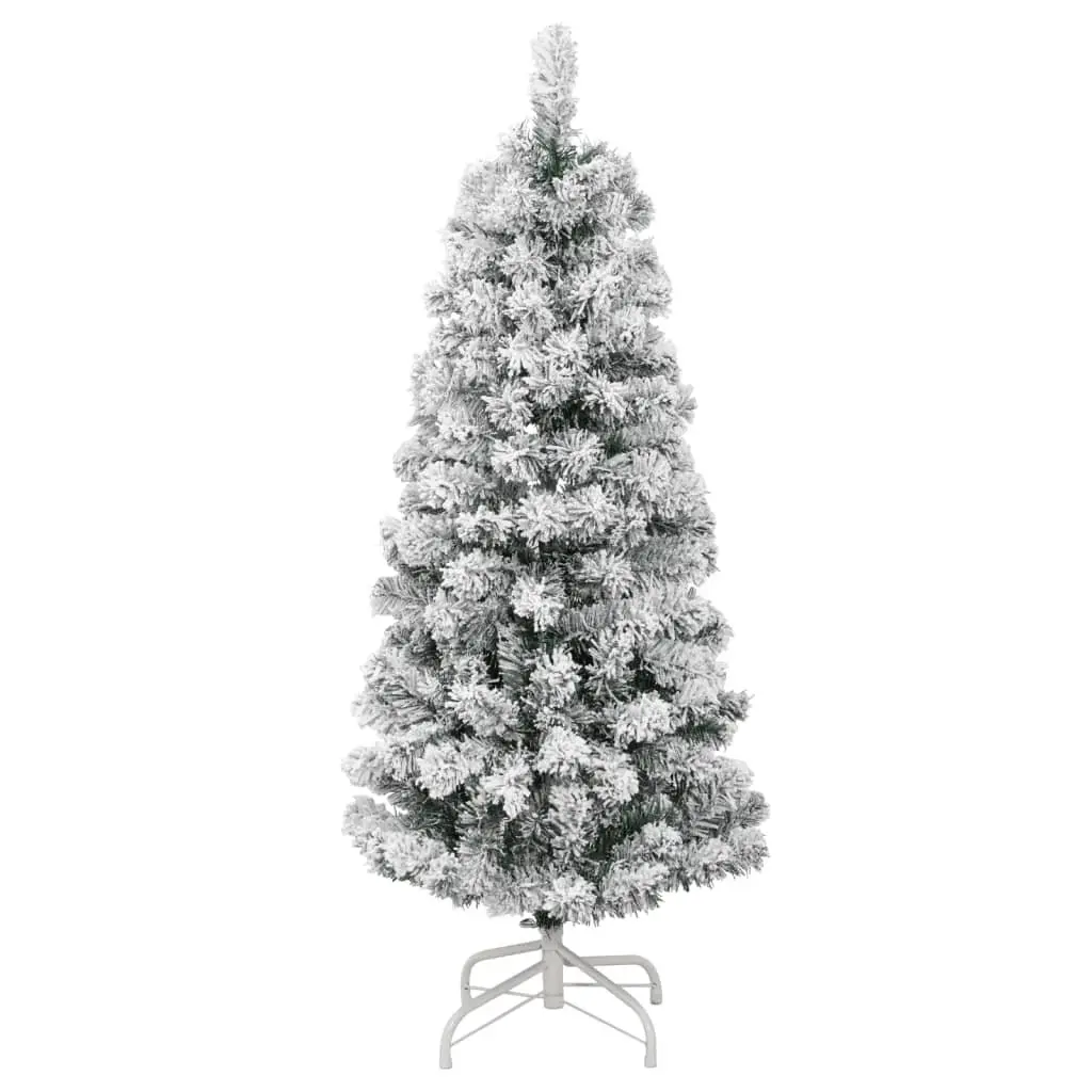 120cm White Flocked Christmas Tree with Hinged Branches