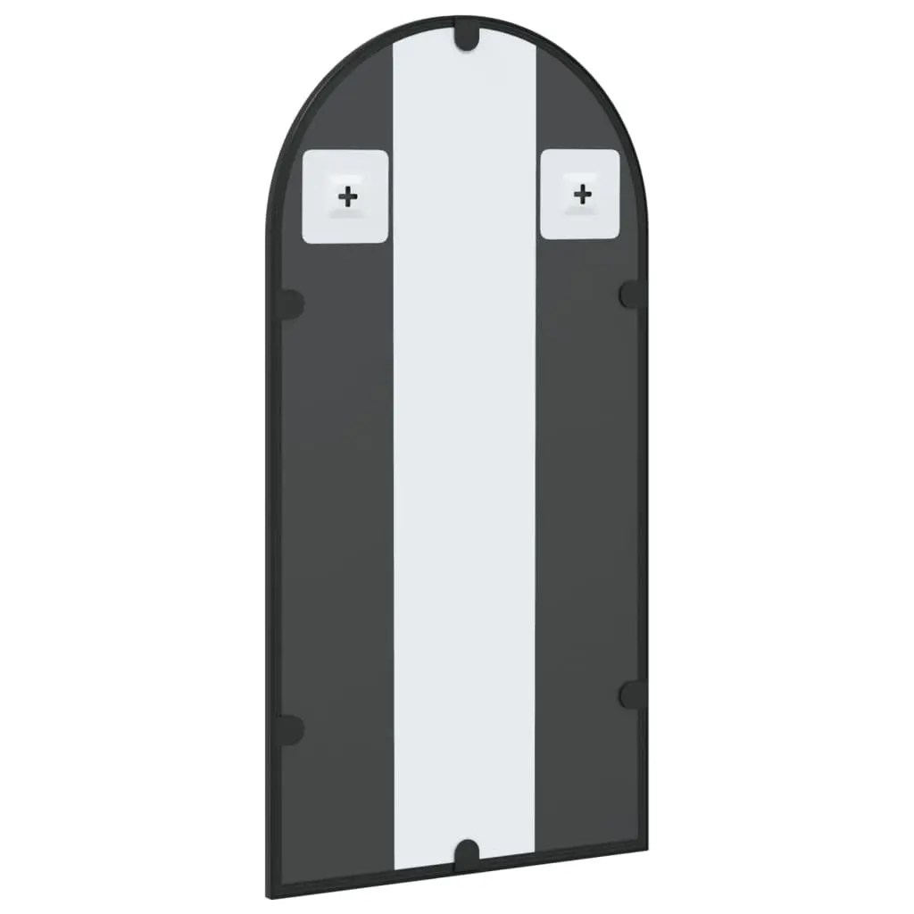 Wall Mirror Iron Frame Black 30x60 cm