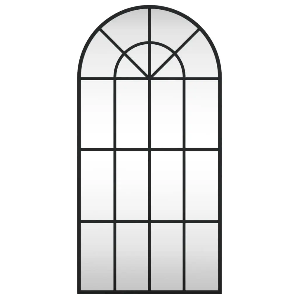 Arch Wall Mirror in Black with Iron Frame