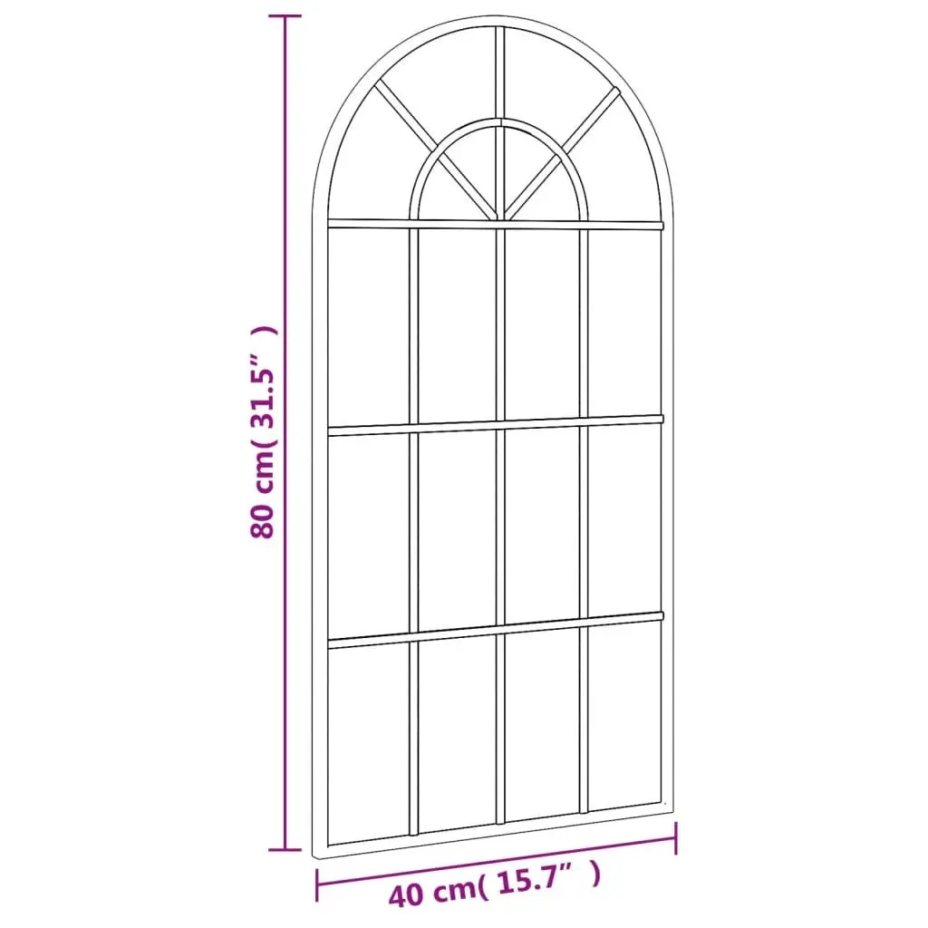Arch Wall Mirror in Black with Iron Frame