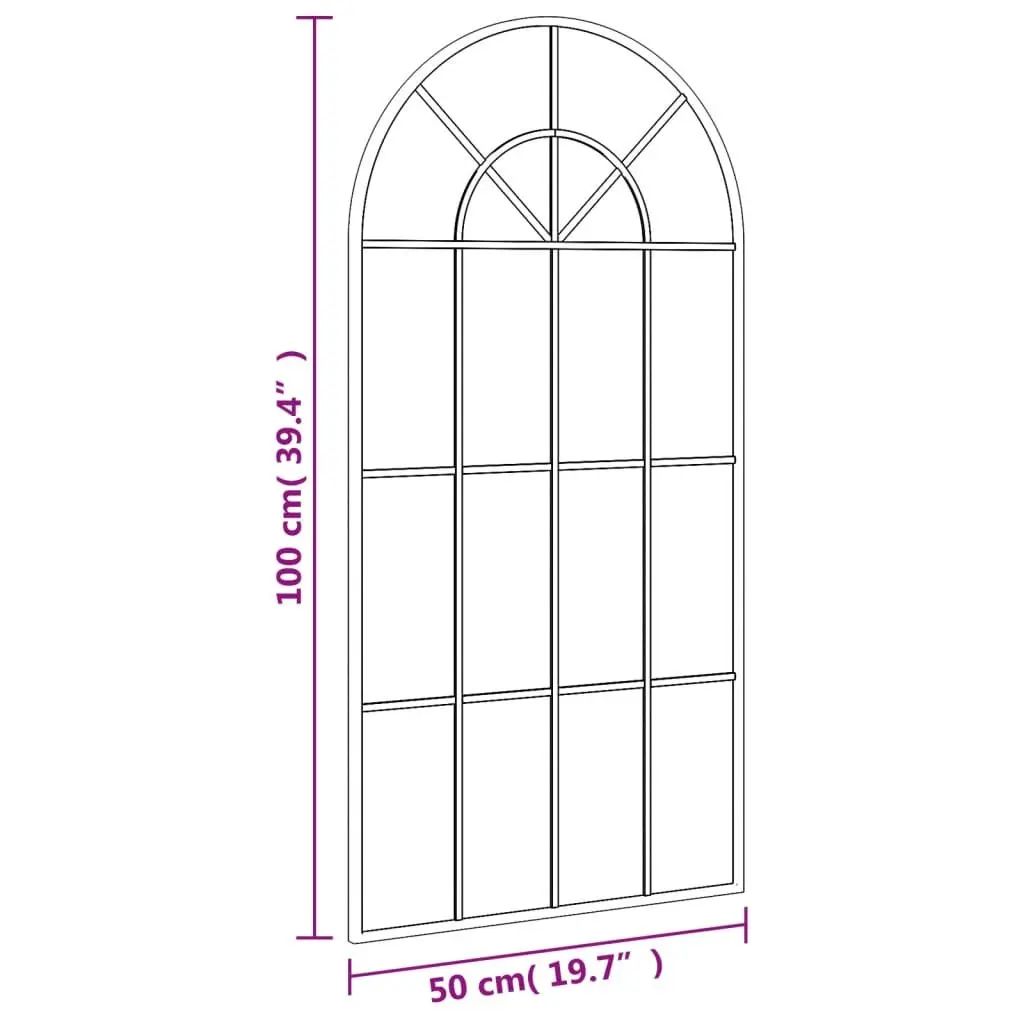Wall Mirror Iron Frame 50x100 cm Black Minimalist Home Decor