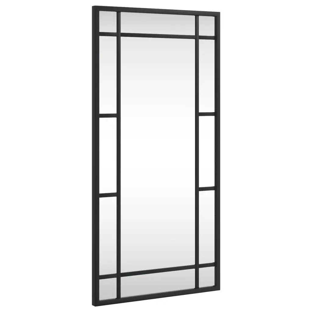 Black Rectangle Wall Mirror 30x60 cm Iron Frame