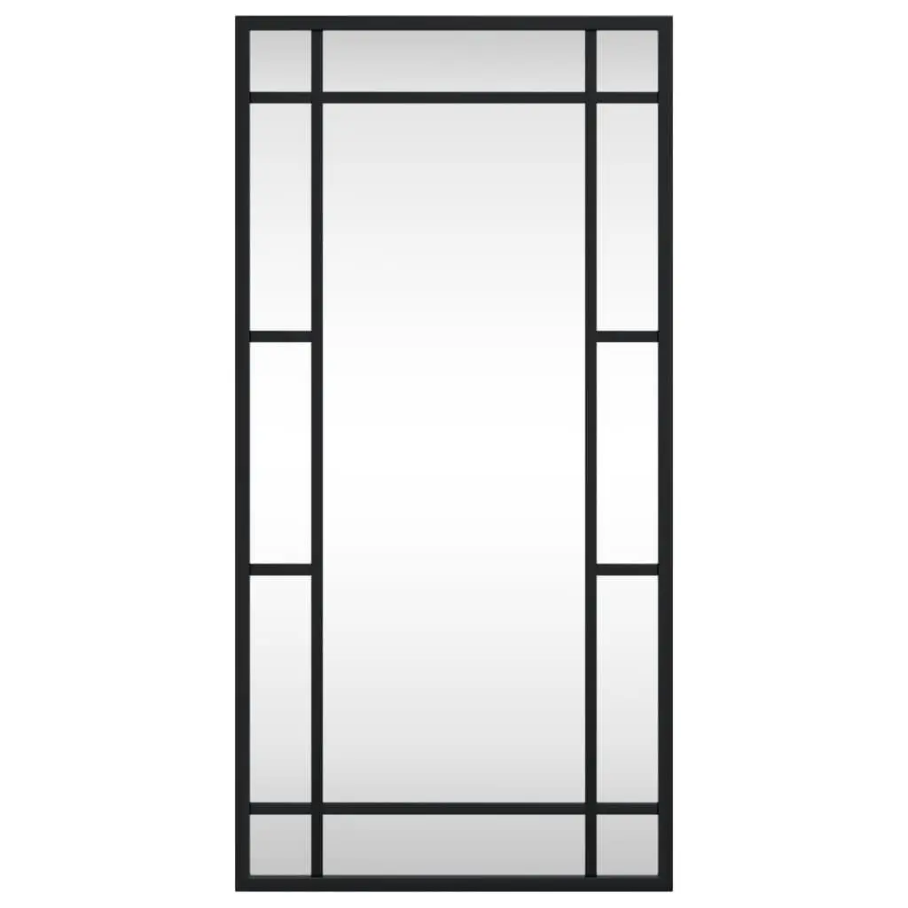 Black Rectangle Wall Mirror 30x60 cm Iron Frame