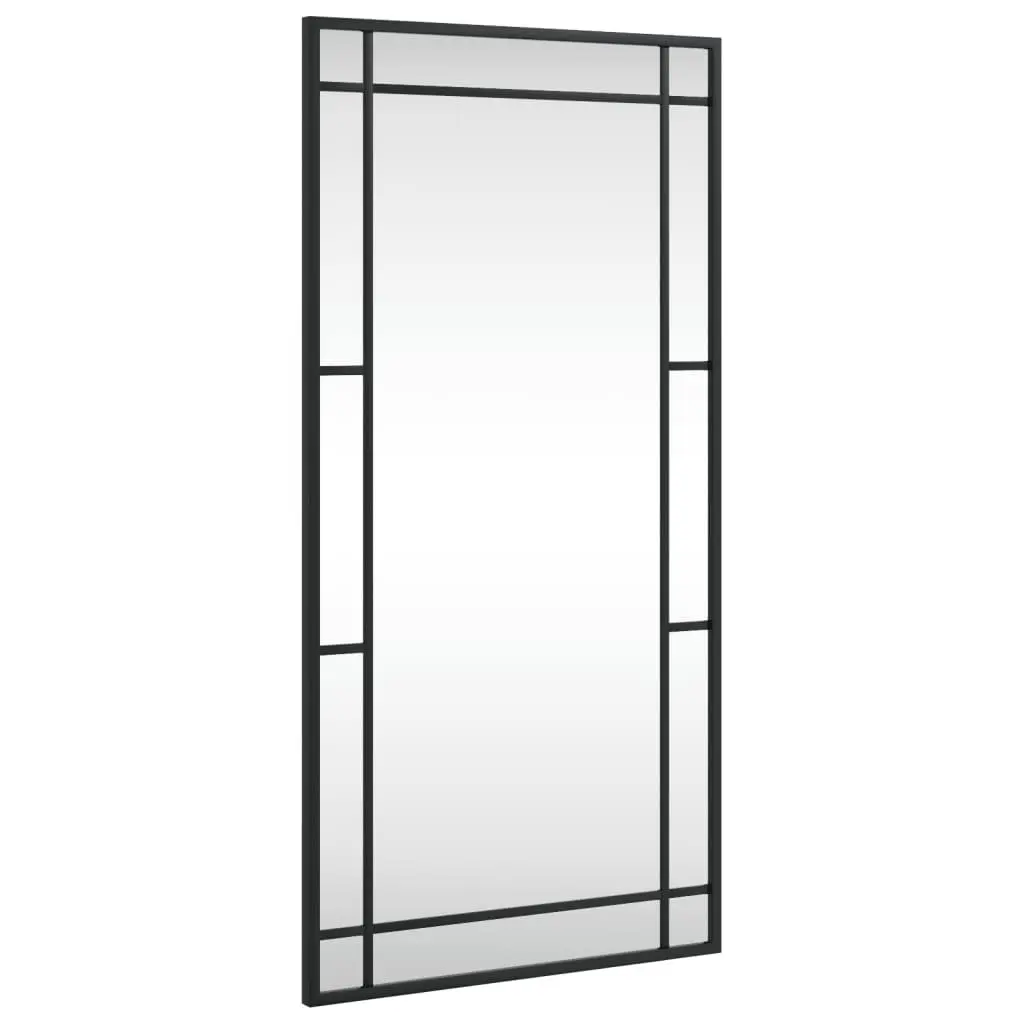 Black Rectangle Wall Mirror 40x80cm with Iron Frame