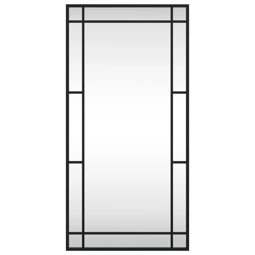 Black Rectangle Wall Mirror 40x80cm with Iron Frame