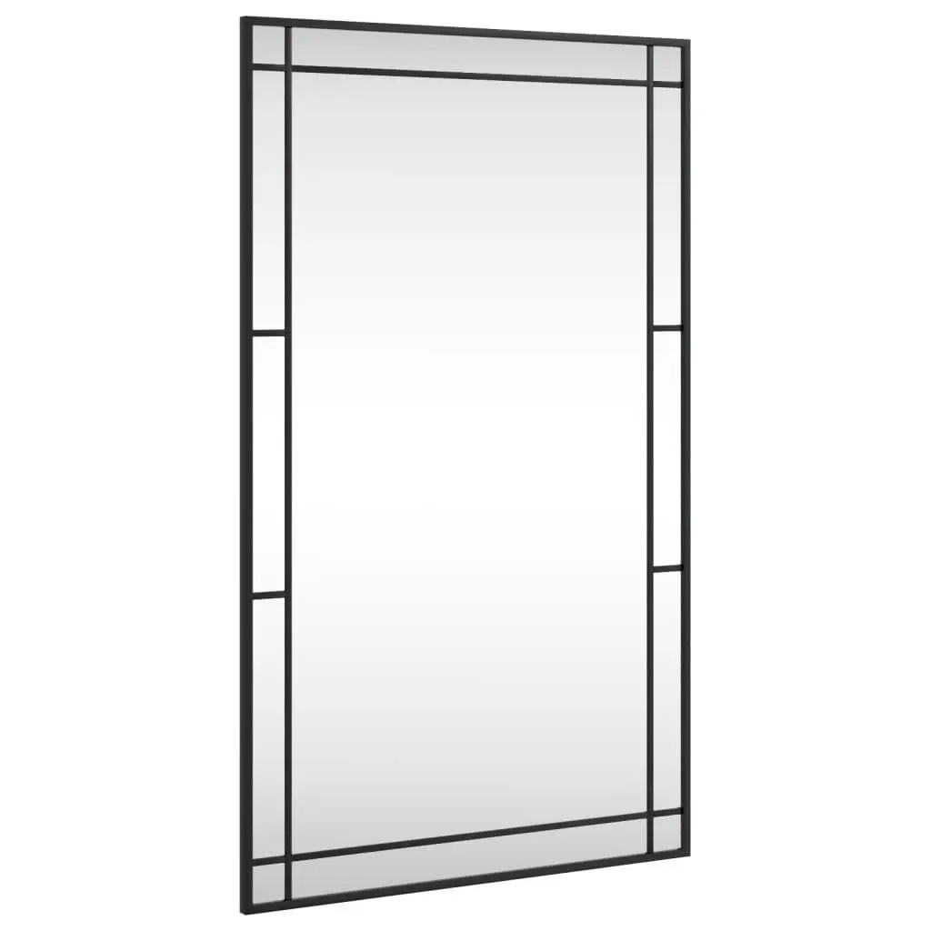 Wall Mirror Rectangle Black 60x100 cm Iron Frame Minimalist Home Decor Hanging