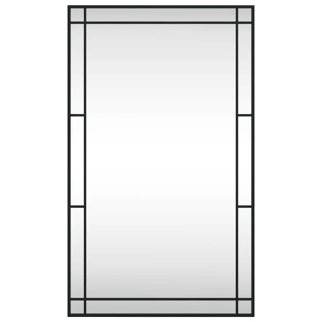 Wall Mirror Rectangle Black 60x100 cm Iron Frame Minimalist Home Decor Hanging