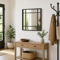 Black Square Wall Mirror 30x30 cm for Modern Spaces