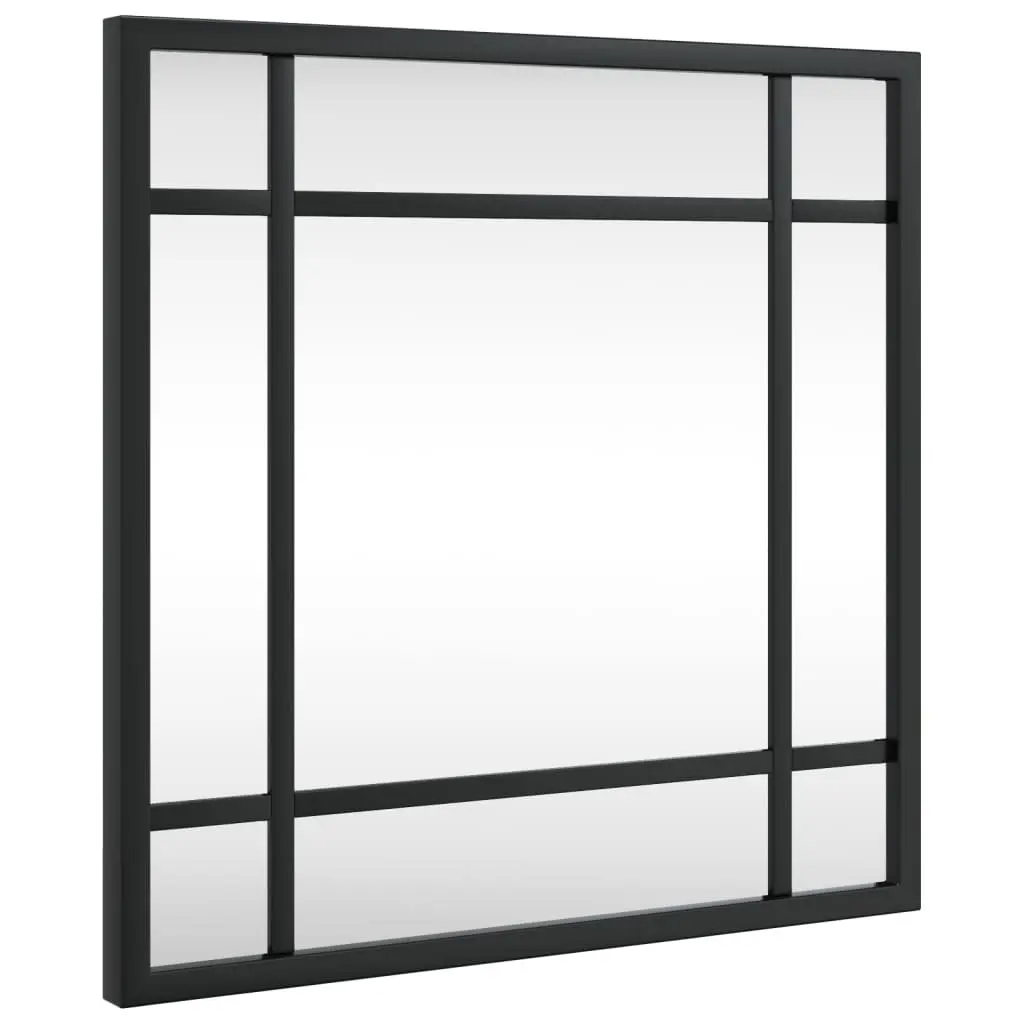 Square Wall Mirror Black 30x30 cm Minimalist Home Decor Hanging Bathroom Bedroom
