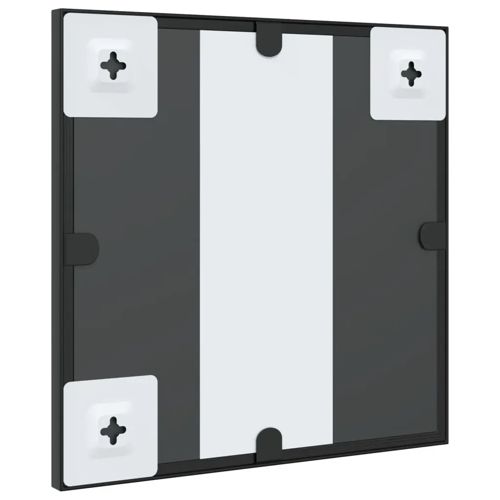 Square Wall Mirror Black 30x30 cm Minimalist Home Decor Hanging Bathroom Bedroom