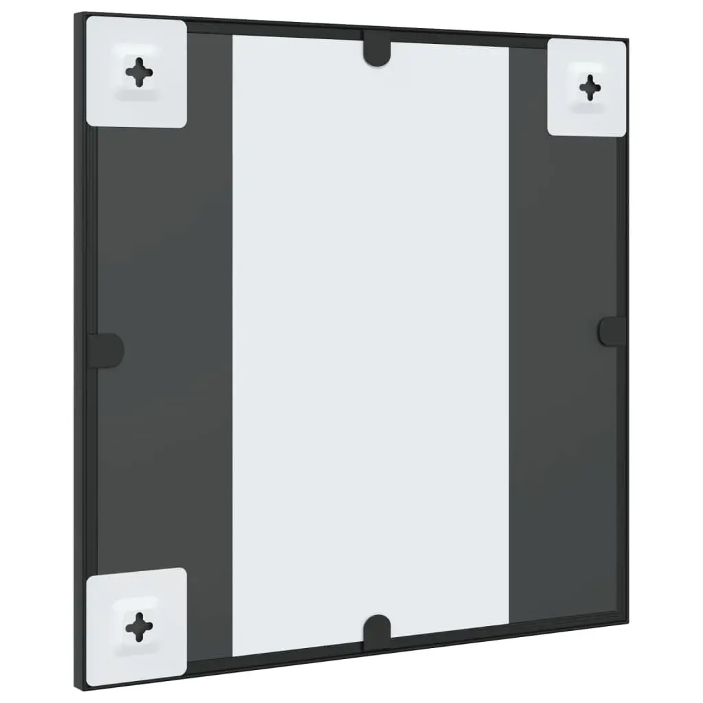 Black Square Wall Mirror 40x40 cm Iron Frame for Home
