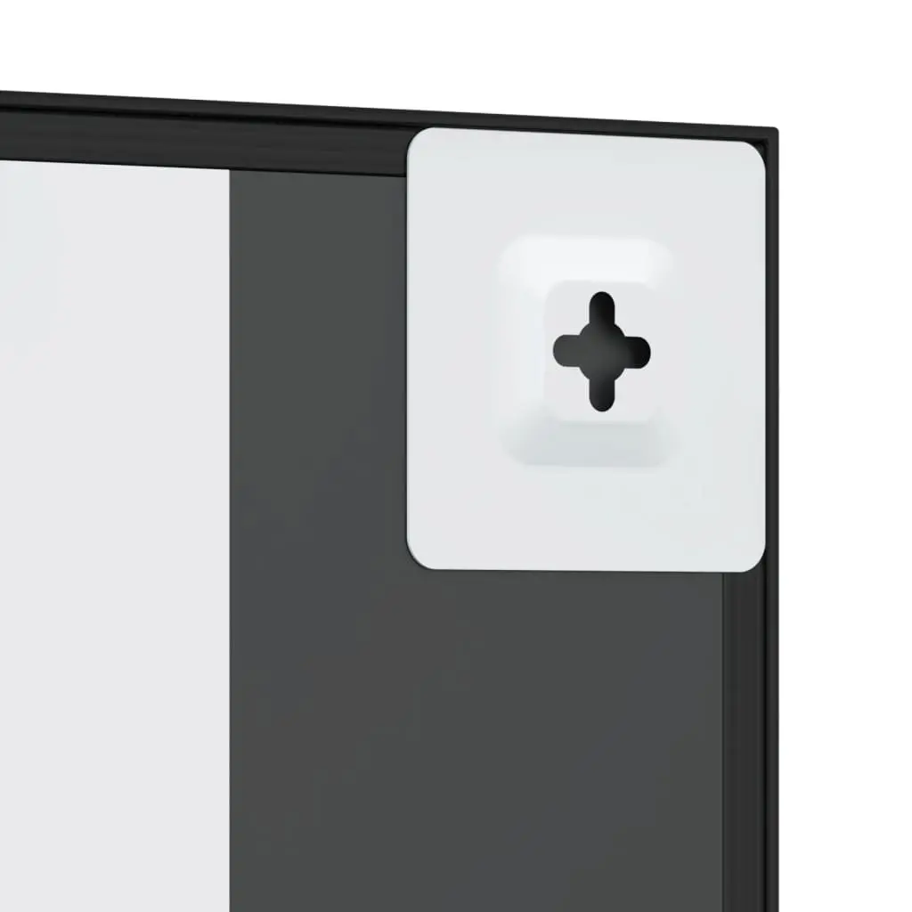 Black Square Wall Mirror 40x40 cm Iron Frame for Home