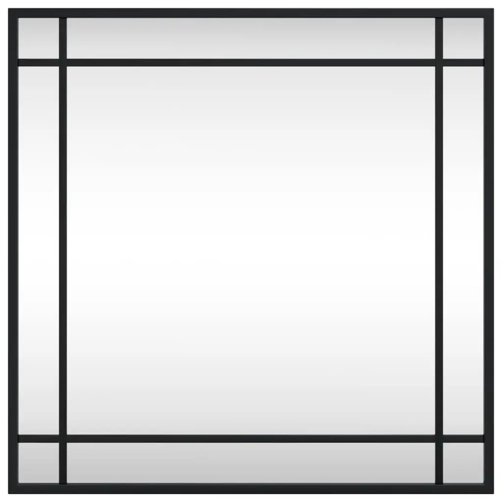 Square Black Wall Mirror 50x50 cm with Iron Frame
