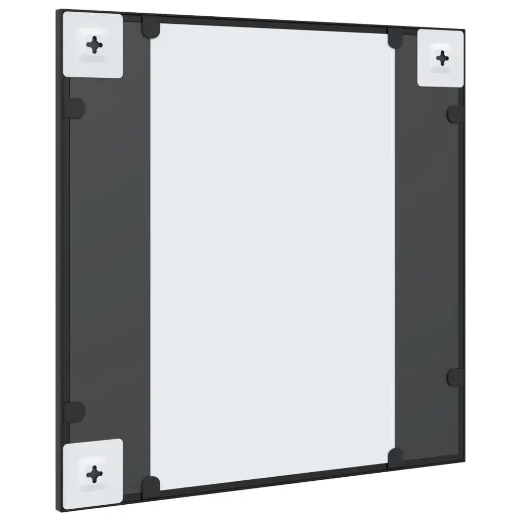 Square Black Wall Mirror 50x50 cm with Iron Frame
