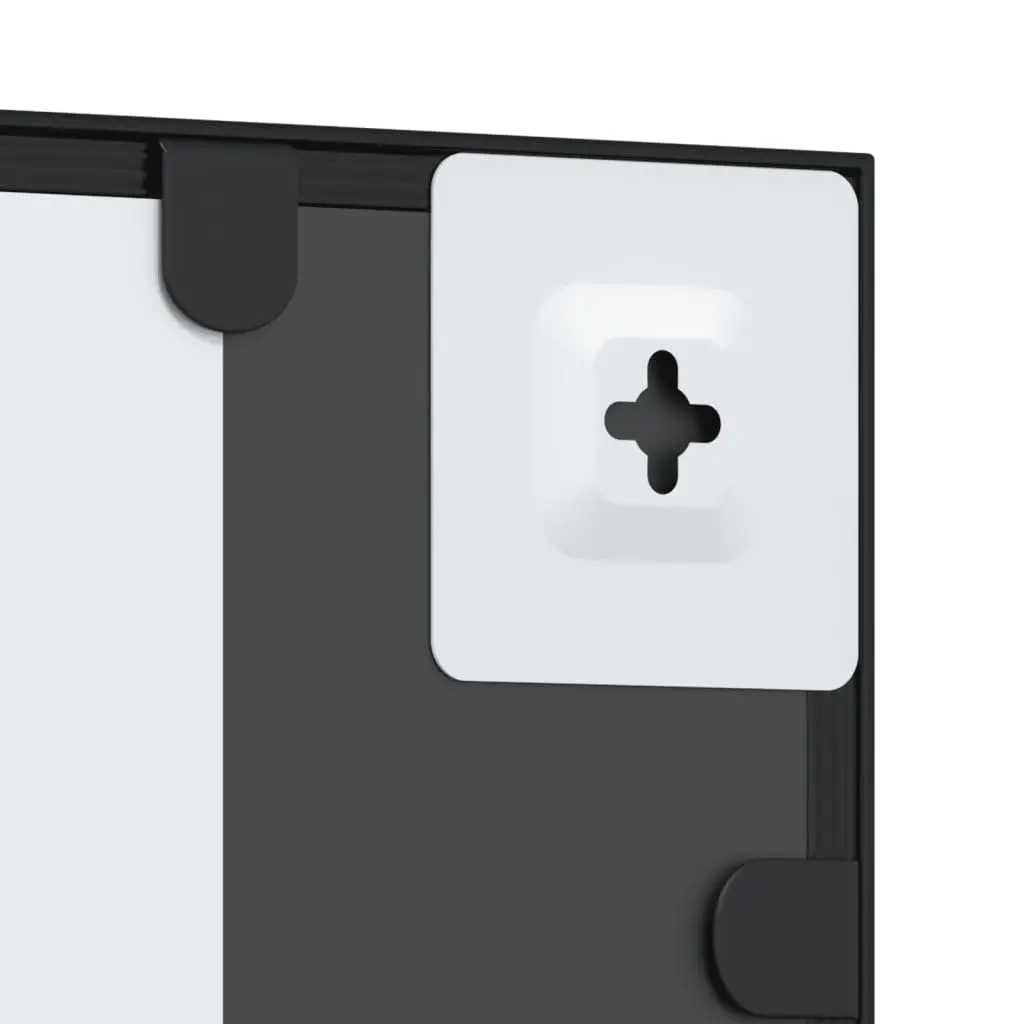 Square Black Wall Mirror 50x50 cm with Iron Frame
