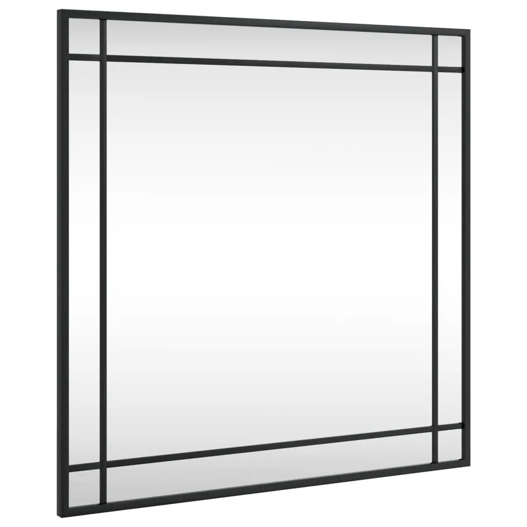 Square Black Wall Mirror 60x60cm with Iron Frame