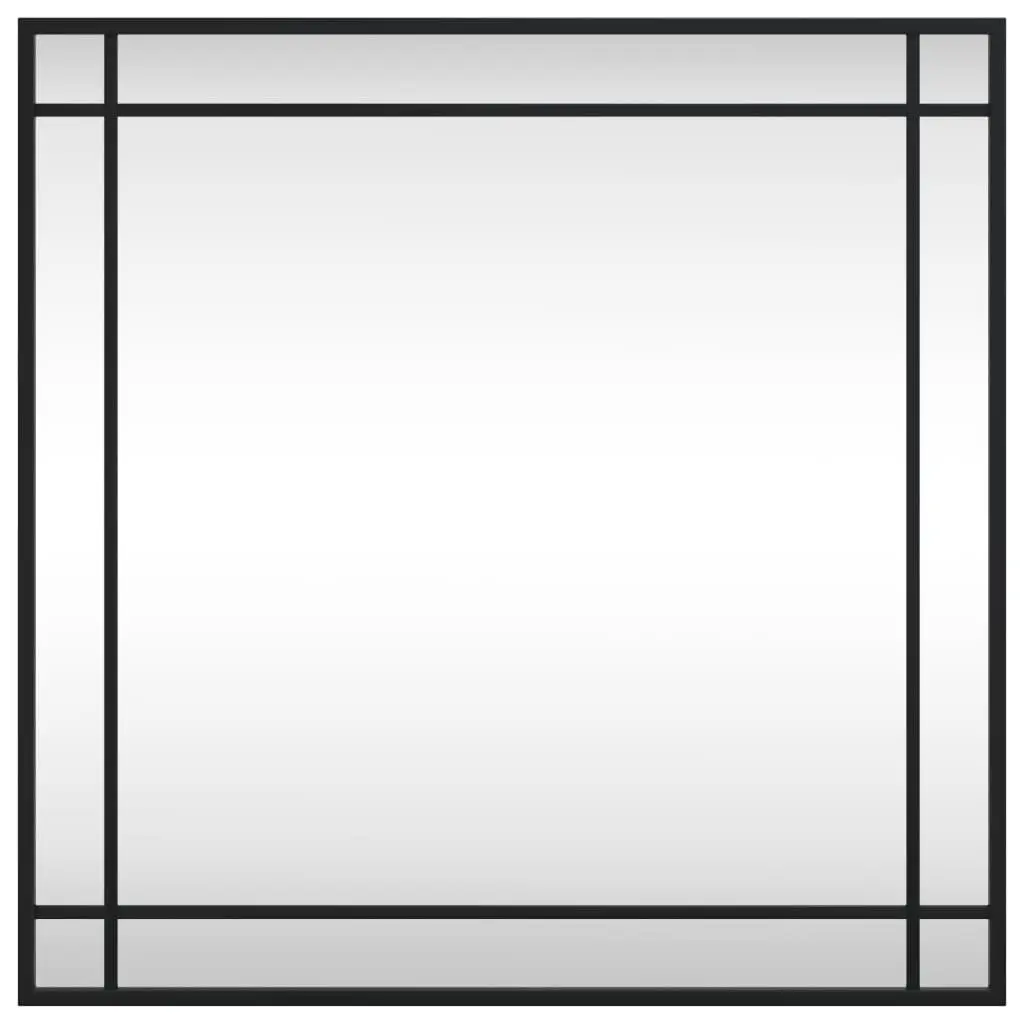 Square Black Wall Mirror 60x60cm with Iron Frame
