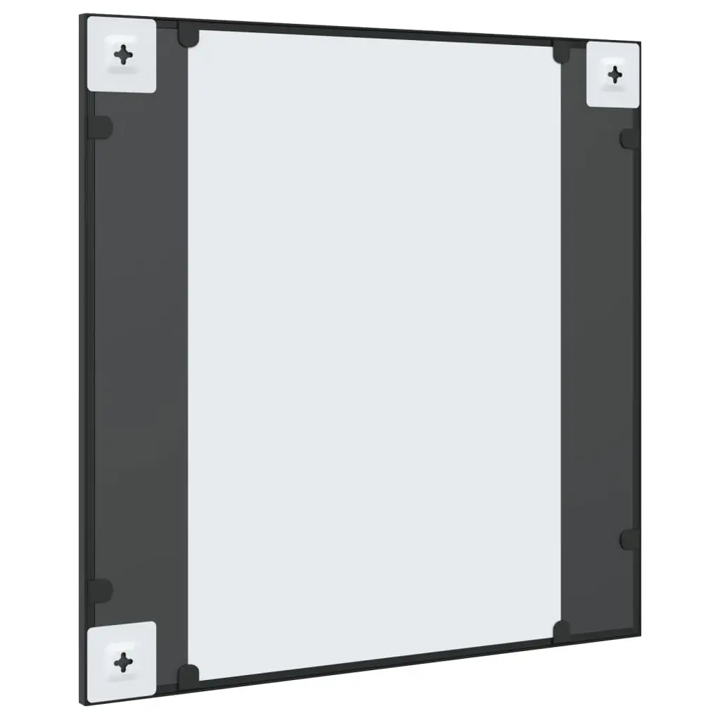 Square Black Wall Mirror 60x60cm with Iron Frame