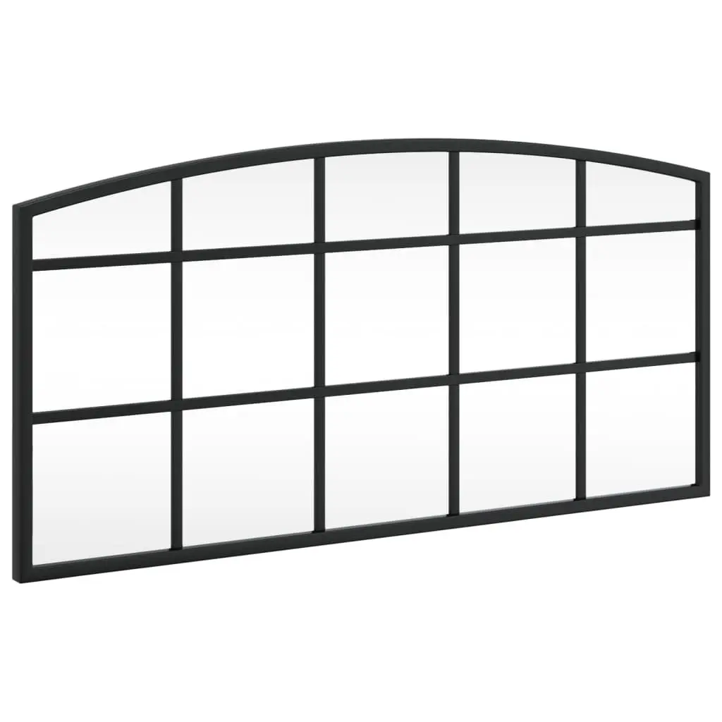 Wall Mirror Iron Frame 60x30 cm Black Minimalist