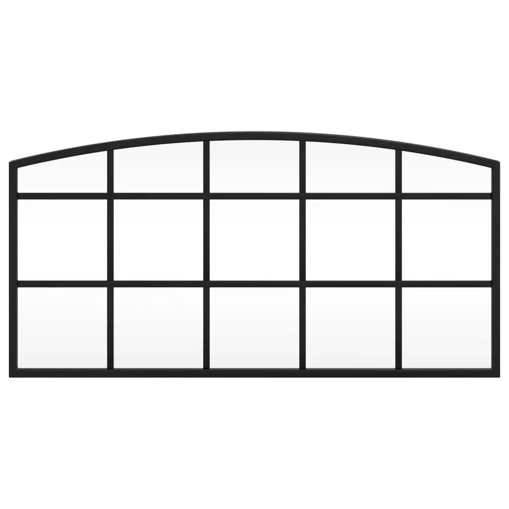 Wall Mirror Iron Frame 60x30 cm Black Minimalist