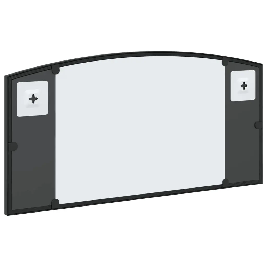 Wall Mirror Iron Frame 60x30 cm Black Minimalist